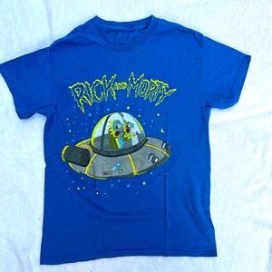 Rick and Morty blue shirt